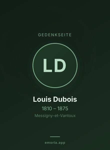 Gedenkportrait von Louis Dubois