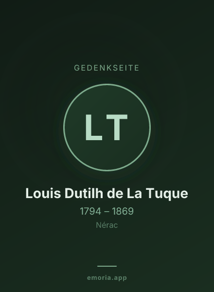 Gedenkportrait von Louis Dutilh de La Tuque