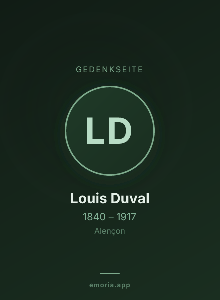 Gedenkportrait von Louis Duval