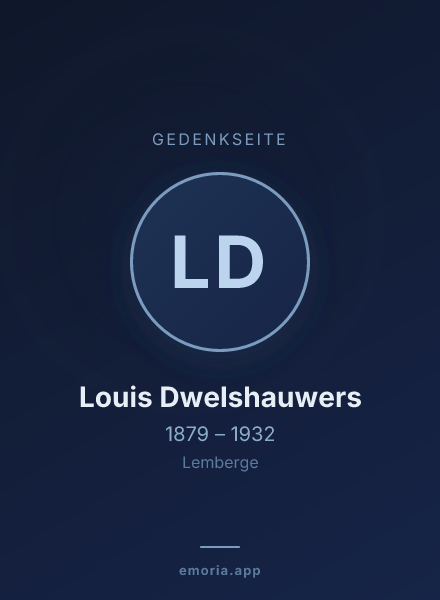 Gedenkportrait von Louis Dwelshauwers