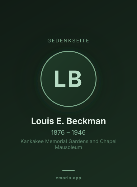 Gedenkportrait von Louis E. Beckman
