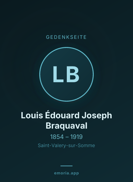 Gedenkportrait von Louis Édouard Joseph Braquaval