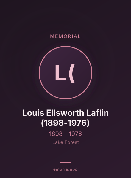 Memorial portrait of Louis Ellsworth Laflin (1898-1976)