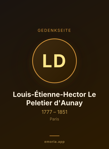 Gedenkportrait von Louis-Étienne-Hector Le Peletier d'Aunay