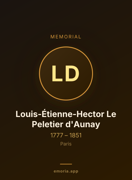 Memorial portrait of Louis-Étienne-Hector Le Peletier d'Aunay