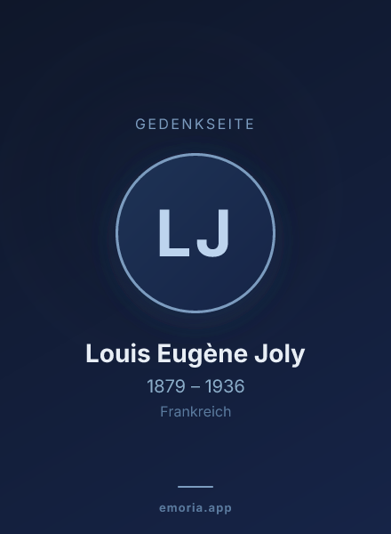 Gedenkportrait von Louis Eugène Joly