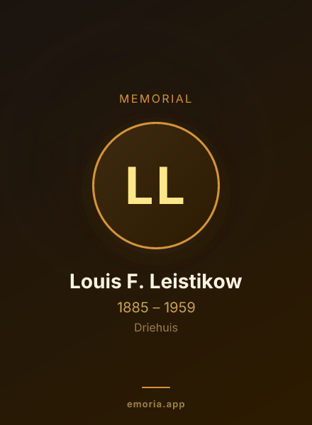 Memorial portrait of Louis F. Leistikow