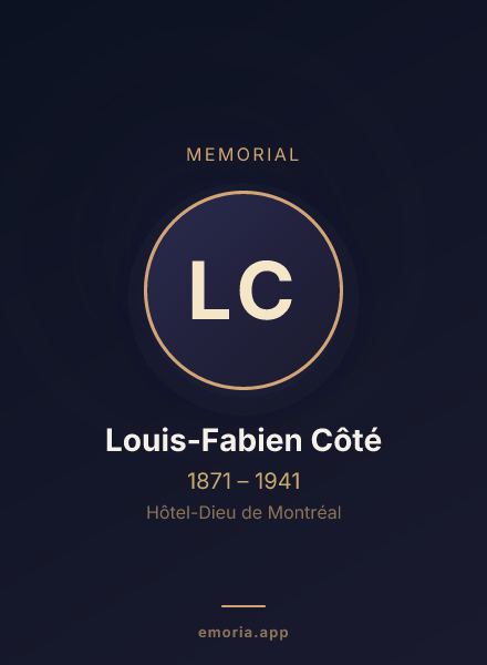 Memorial portrait of Louis-Fabien Côté