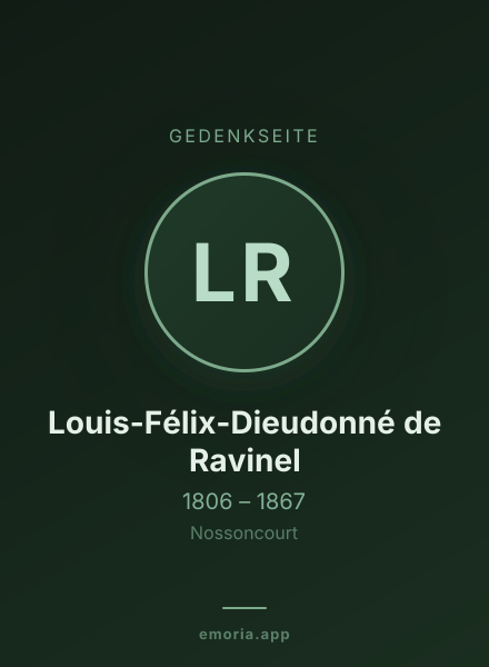 Gedenkportrait von Louis-Félix-Dieudonné de Ravinel
