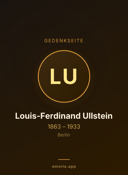 Gedenkportrait von Louis-Ferdinand Ullstein