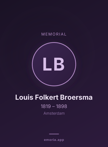 Memorial portrait of Louis Folkert Broersma