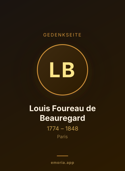 Gedenkportrait von Louis Foureau de Beauregard