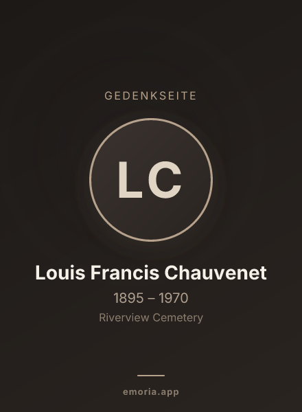 Gedenkportrait von Louis Francis Chauvenet