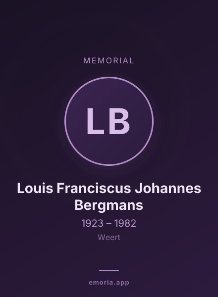 Memorial portrait of Louis Franciscus Johannes Bergmans