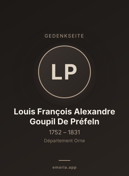 Gedenkportrait von Louis François Alexandre Goupil De Préfeln