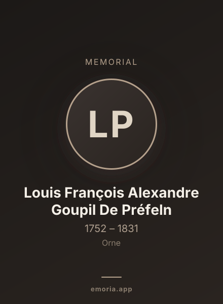 Memorial portrait of Louis François Alexandre Goupil De Préfeln