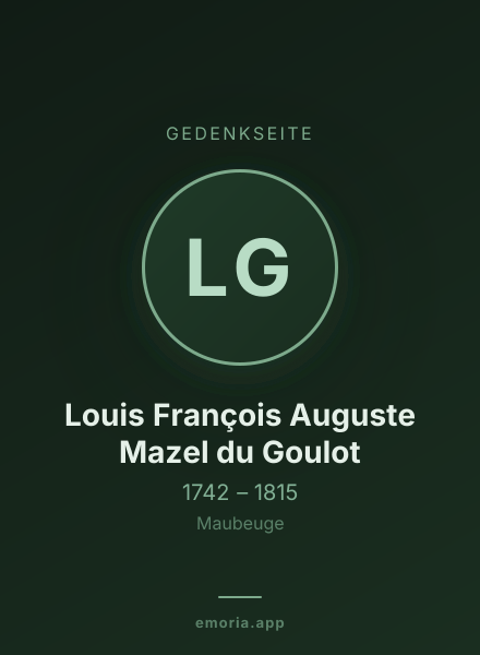 Gedenkportrait von Louis François Auguste Mazel du Goulot