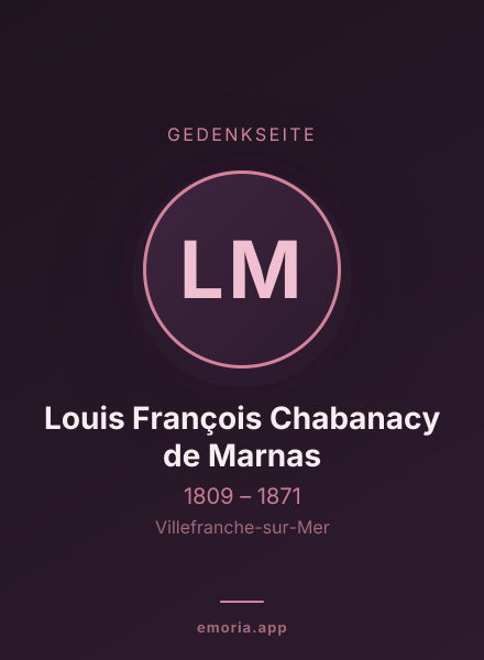 Gedenkportrait von Louis François Chabanacy de Marnas