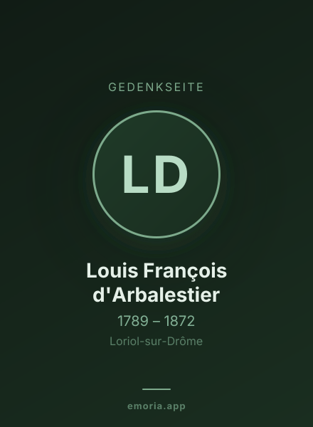 Gedenkportrait von Louis François d'Arbalestier