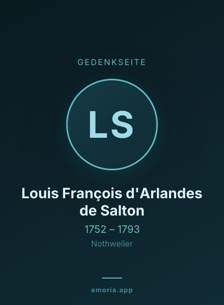 Gedenkportrait von Louis François d'Arlandes de Salton