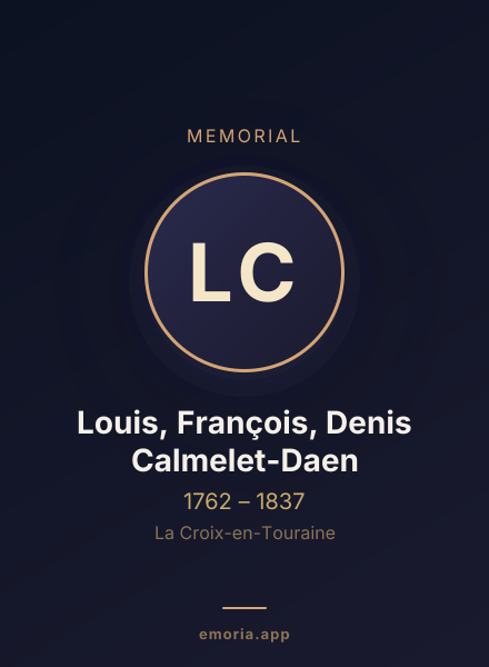 Memorial portrait of Louis, François, Denis Calmelet-Daen