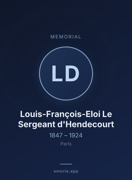Memorial portrait of Louis-François-Eloi Le Sergeant d'Hendecourt