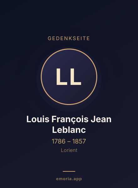 Gedenkportrait von Louis François Jean Leblanc