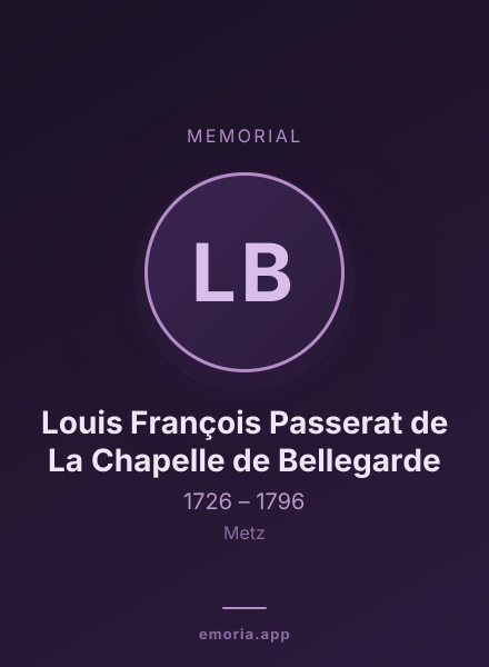 Memorial portrait of Louis François Passerat de La Chapelle de Bellegarde