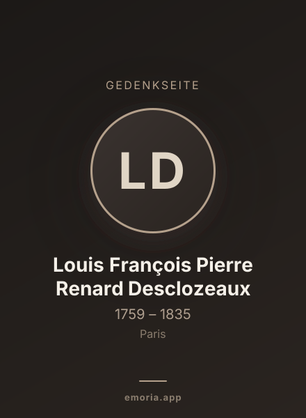 Gedenkportrait von Louis François Pierre Renard Desclozeaux