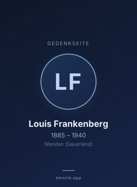 Gedenkportrait von Louis Frankenberg