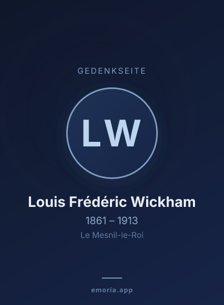 Gedenkportrait von Louis Frédéric Wickham