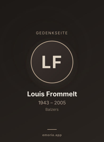 Gedenkportrait von Louis Frommelt