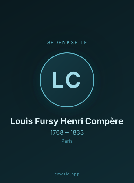 Gedenkportrait von Louis Fursy Henri Compère