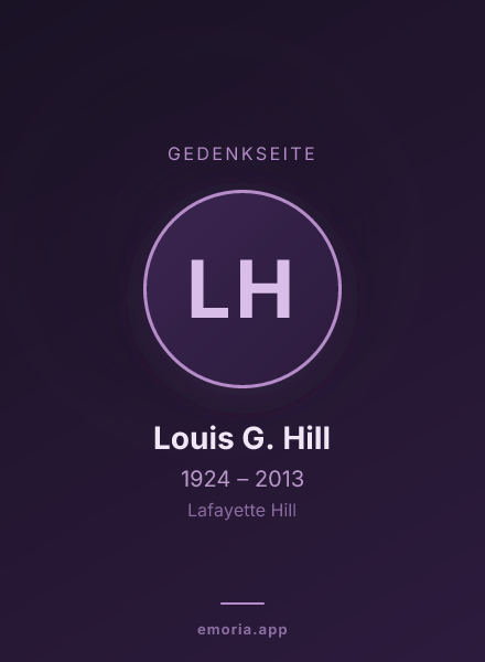 Gedenkportrait von Louis G. Hill