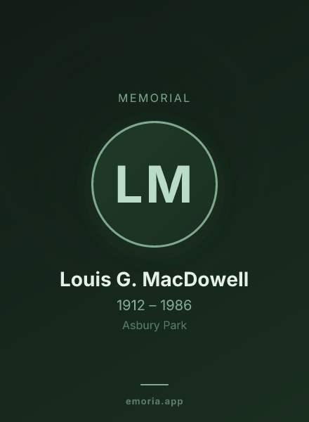 Memorial portrait of Louis G. MacDowell