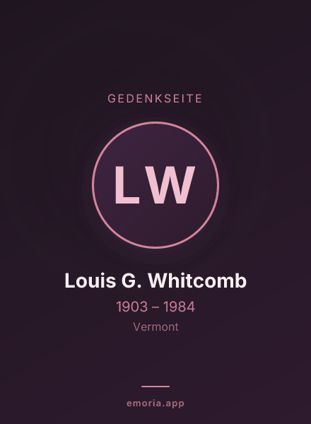 Gedenkportrait von Louis G. Whitcomb