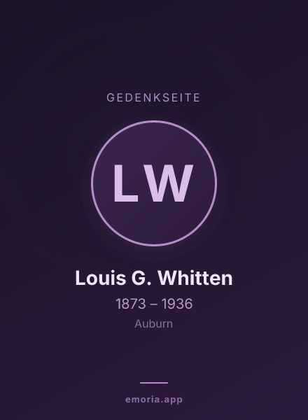 Gedenkportrait von Louis G. Whitten
