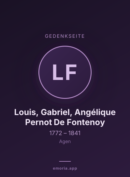 Gedenkportrait von Louis, Gabriel, Angélique Pernot De Fontenoy