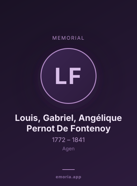 Memorial portrait of Louis, Gabriel, Angélique Pernot De Fontenoy