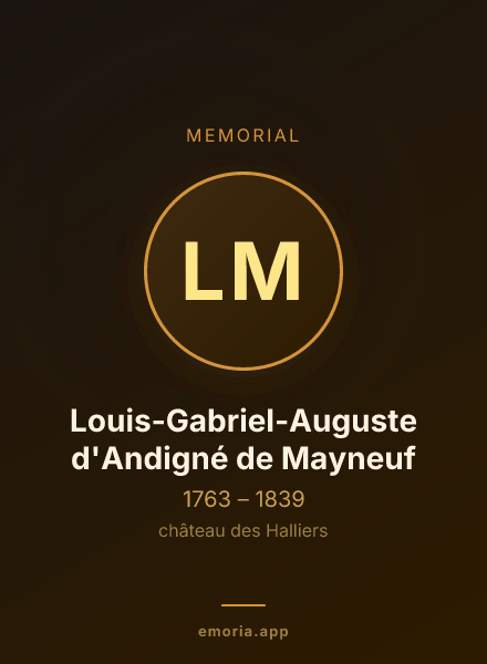 Memorial portrait of Louis-Gabriel-Auguste d'Andigné de Mayneuf