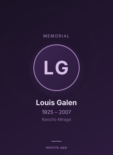 Memorial portrait of Louis Galen