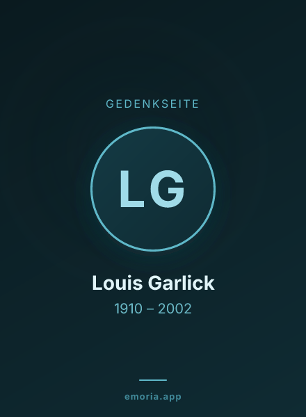Gedenkportrait von Louis Garlick