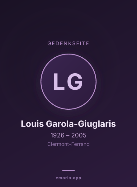 Gedenkportrait von Louis Garola-Giuglaris