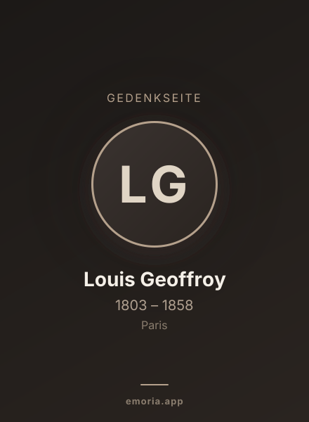 Gedenkportrait von Louis Geoffroy