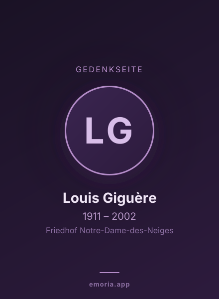 Gedenkportrait von Louis Giguère