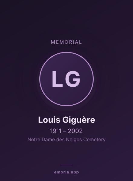 Memorial portrait of Louis Giguère