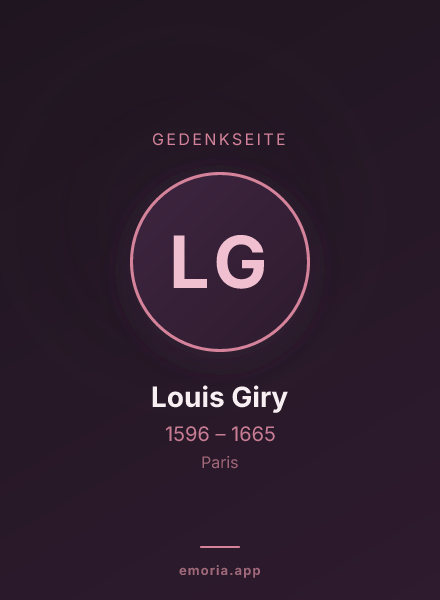 Gedenkportrait von Louis Giry