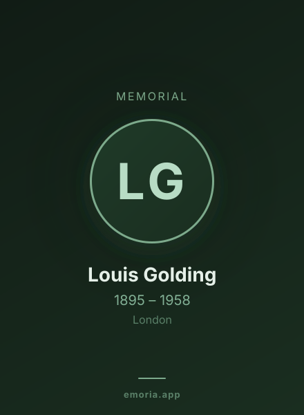 Memorial portrait of Louis Golding