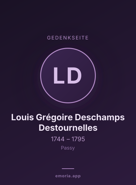 Gedenkportrait von Louis Grégoire Deschamps Destournelles