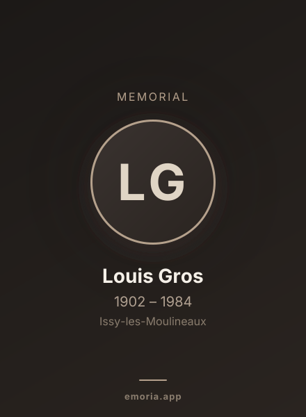 Memorial portrait of Louis Gros